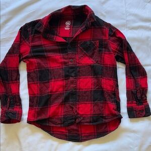Wonder Nation Red and Black Checkered Kids Shirt